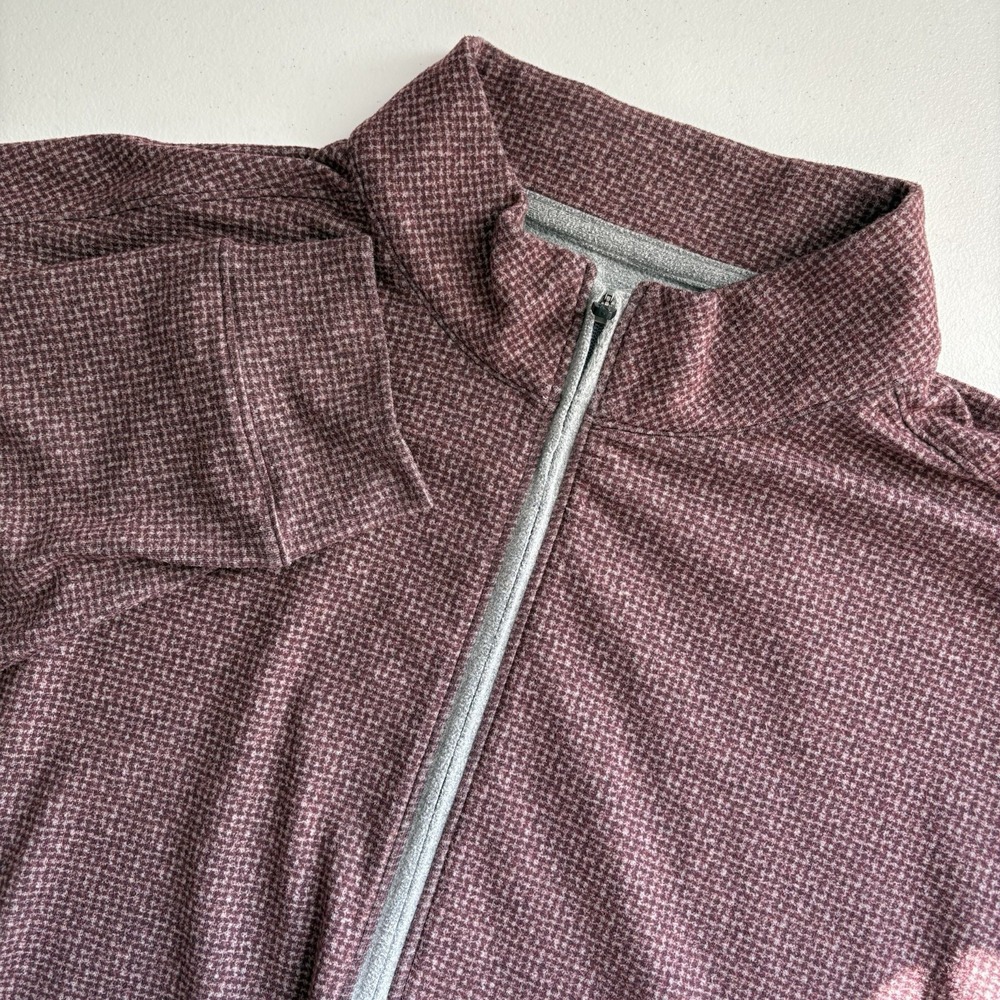 Johnnie-O Mens Herbie Microfleece PREP-FORMANCE 1/4 Zip Sweater Size L Maroon
